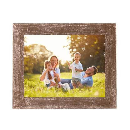 24" X 30" Rustic Farmhouse Brown Wood Frame