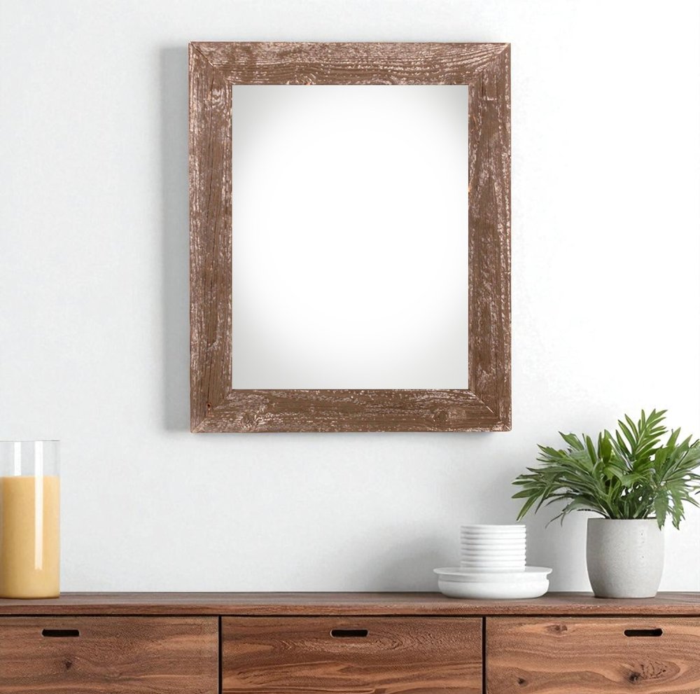 24" x 30" Brown Solid Wood Hanging Picture Frame HomeRoots