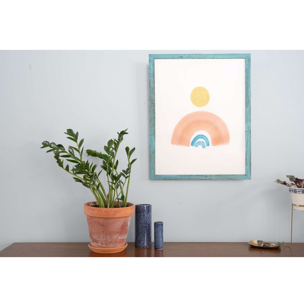 24" x 36" Blue Solid Wood Hanging Picture Frame HomeRoots