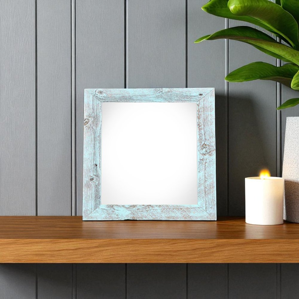 4" x 4" Blue Solid Wood Tabletop Picture Frame HomeRoots