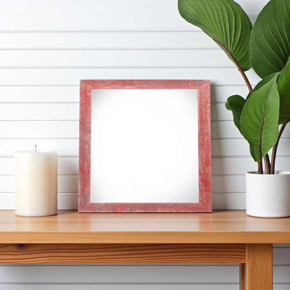 6" x 6" Red Solid Wood Tabletop Picture Frame HomeRoots