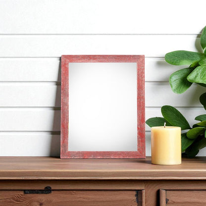 8" x 10" Red Solid Wood Tabletop Picture Frame HomeRoots