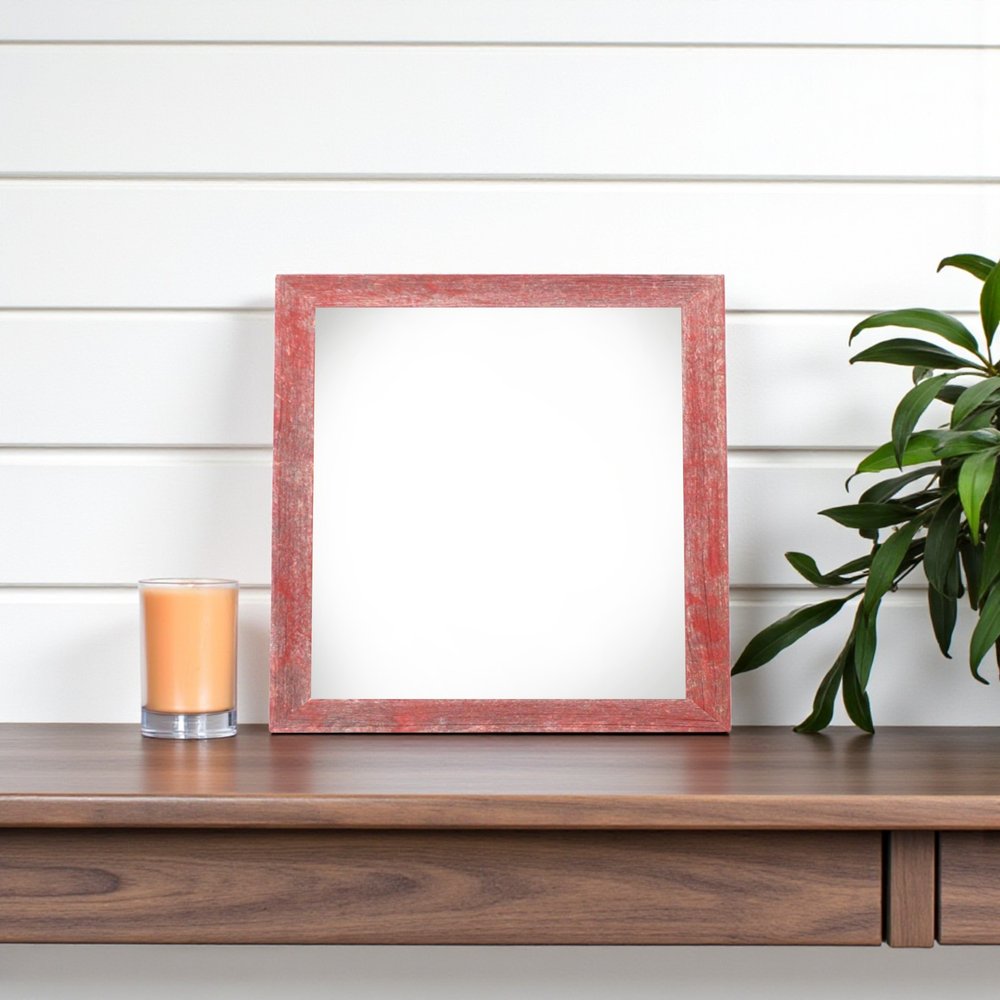 8" x 8" Red Solid Wood Tabletop Picture Frame HomeRoots