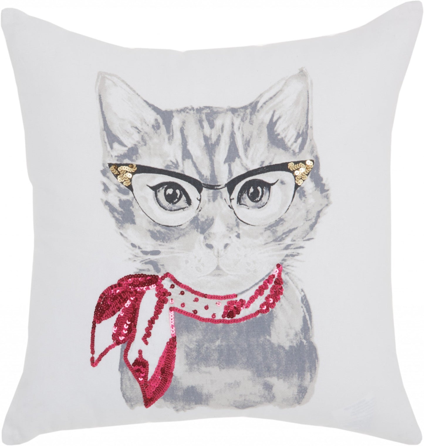 18" Red and White Cotton Throw Pillow FurniFindUSA