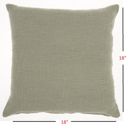 Sage Solid Woven Throw Pillow