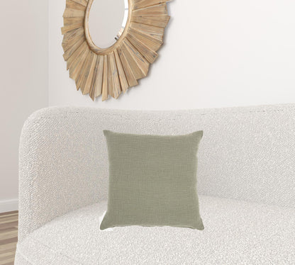 Sage Solid Woven Throw Pillow