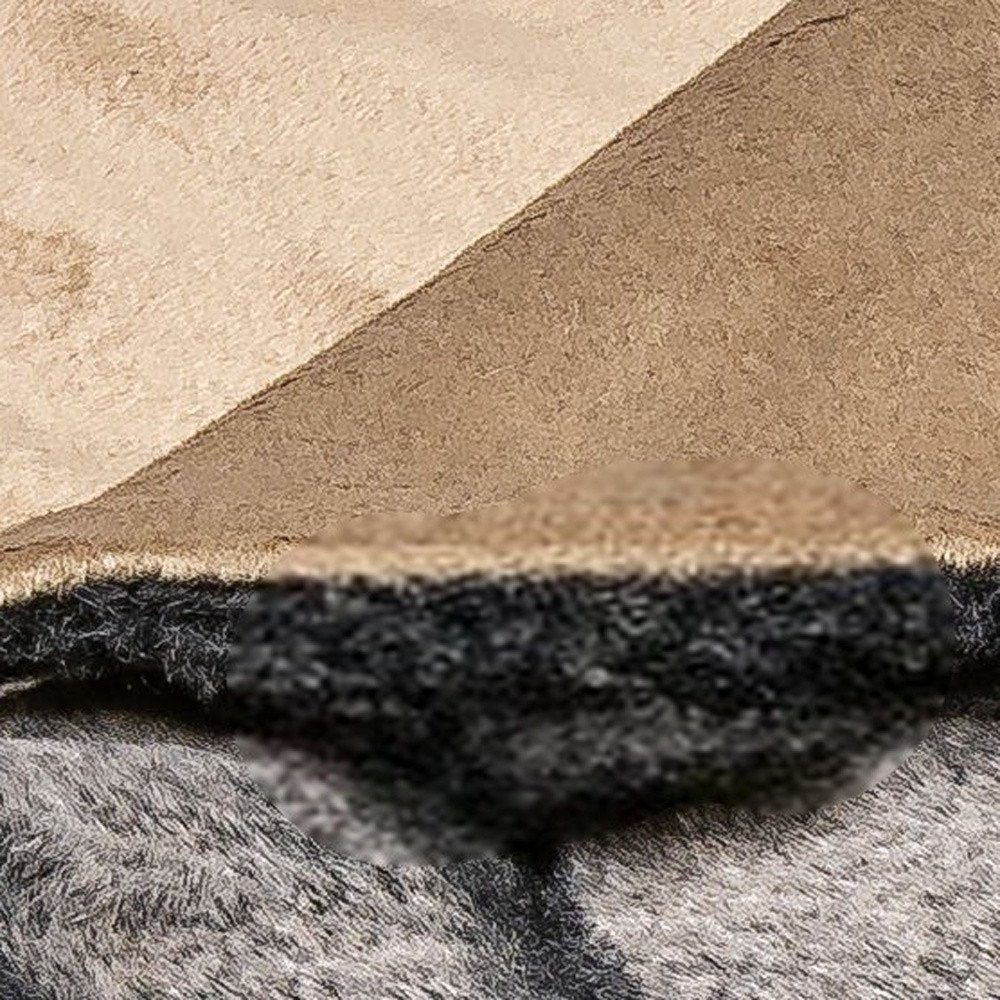 Gray Faux Fur Striped Plush Throw HomeRoots