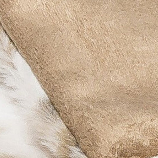 Brown And White Faux Fur Ombre Plush Throw HomeRoots