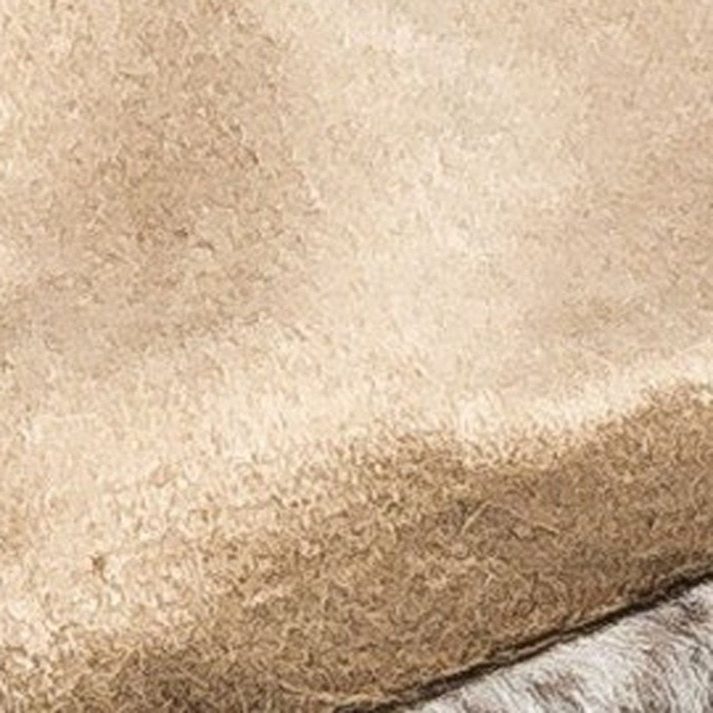 50" X 60" Brown and Taupe Faux Fur Animal Print Plush Throw Blanket — view 1