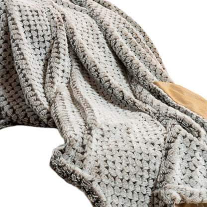 Brown Faux Fur Ombre Plush Throw HomeRoots