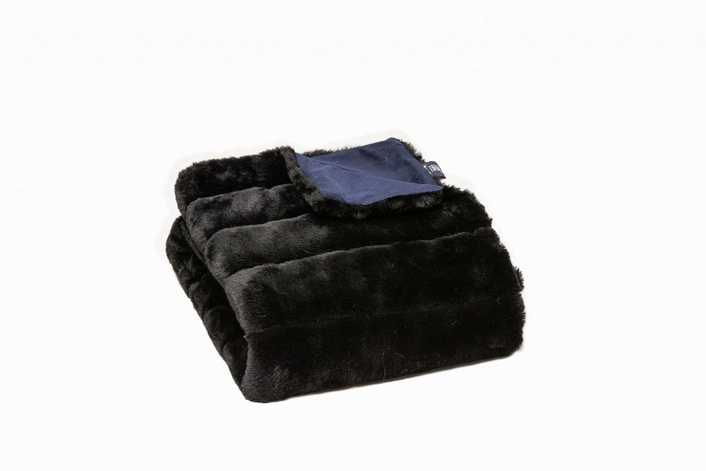 50" X 60" Black Faux Fur Plush Throw Blanket HomeRoots