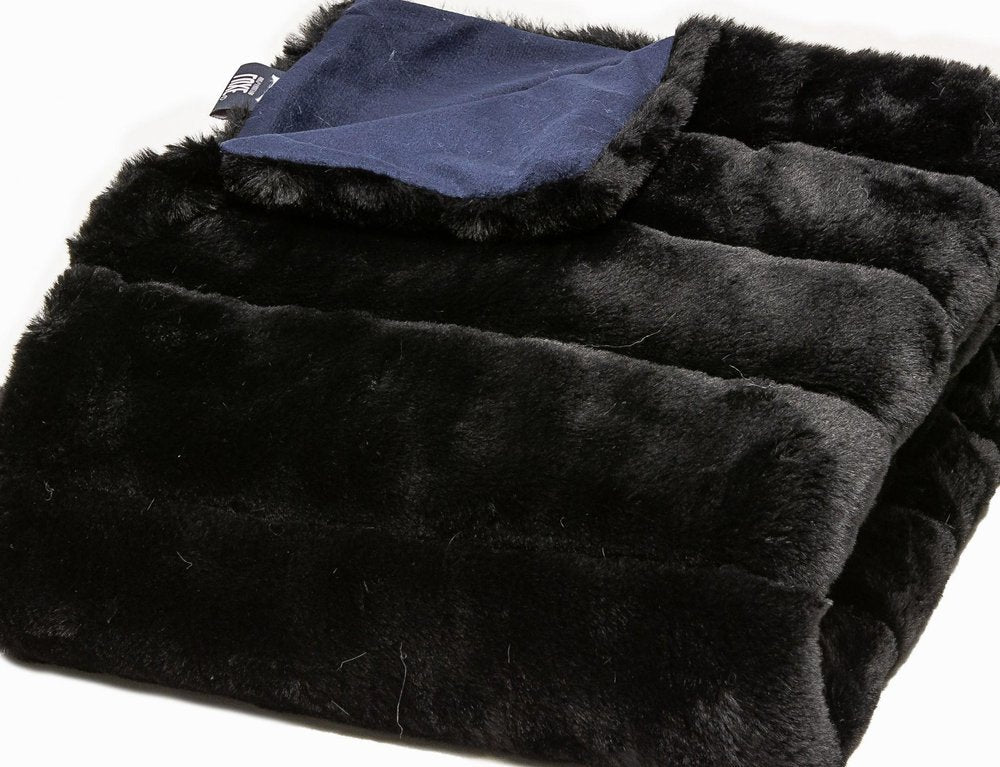 50" X 60" Black Faux Fur Plush Throw Blanket HomeRoots