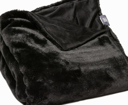 50" X 60" Black Faux Fur Plush Throw Blanket HomeRoots