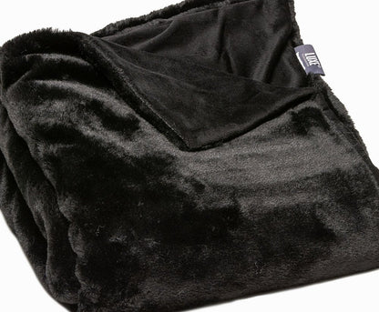 60" X 2" Black Faux Fur Plush Throw Blanket HomeRoots