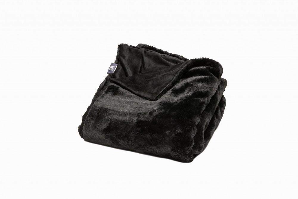 50" X 60" Black Faux Fur Plush Throw Blanket HomeRoots