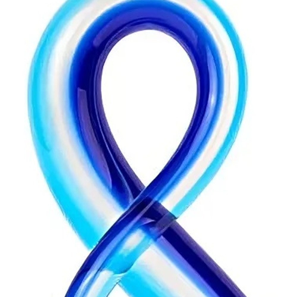 12" Clear and Blue Murano Glass Modern Abstract Tabletop Sculpture HomeRoots