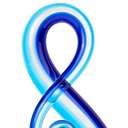 12" Clear and Blue Murano Glass Modern Abstract Tabletop Sculpture HomeRoots