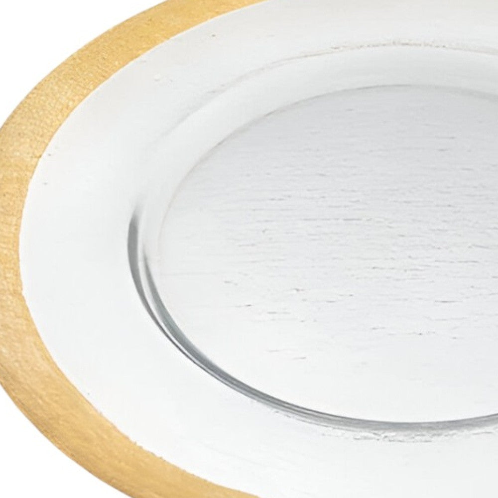 13" Clear And Gold Glass Charger Plate