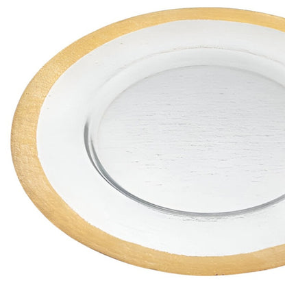 13" Clear And Gold Glass Charger Plate