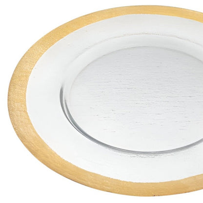 13" Clear And Gold Glass Charger Plate HomeRoots