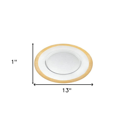 13" Clear And Gold Glass Charger Plate HomeRoots