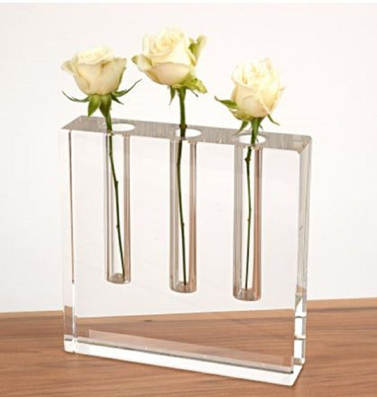 7" Clear Crystal Clear Square Table Vase HomeRoots
