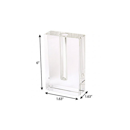 6" Clear Square Crystal Glass Table Vase HomeRoots