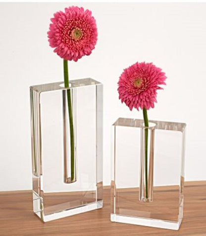 8" Clear Crystal Clear Square Table Vase HomeRoots