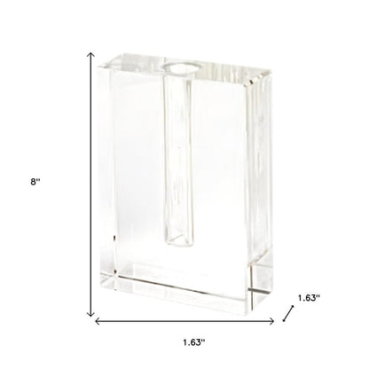8" Clear Crystal Clear Square Table Vase HomeRoots
