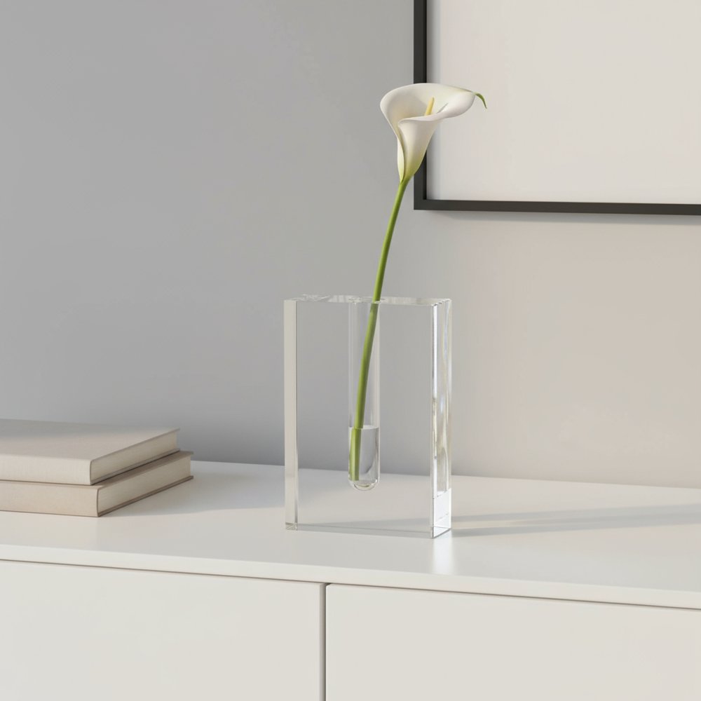 8" Clear Crystal Clear Square Table Vase HomeRoots