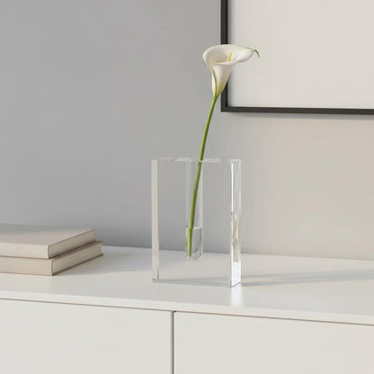 8" Clear Crystal Clear Square Table Vase HomeRoots