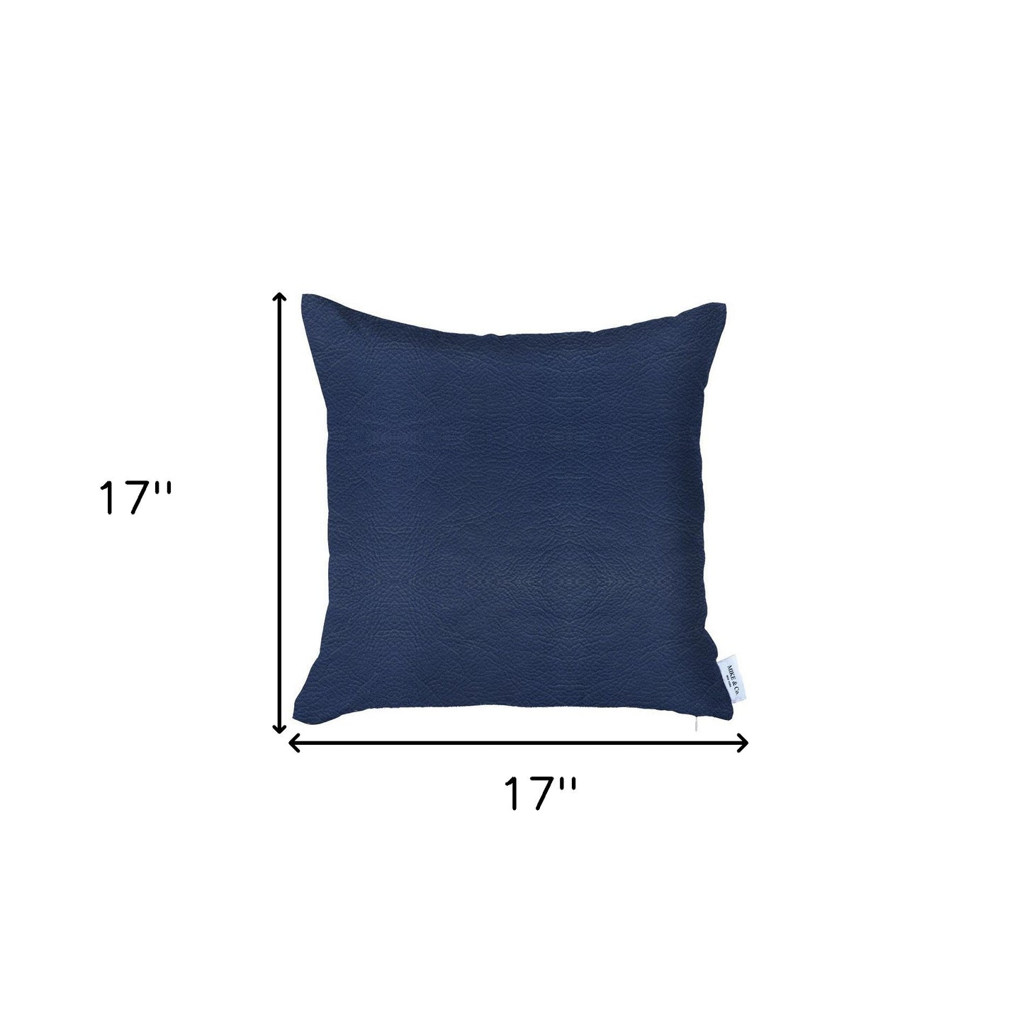 Solid Navy Blue Faux Leather Decorative Pillow Cover