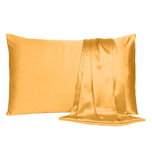 Apricot Dreamy Silky Satin King Size Pillowcase HomeRoots