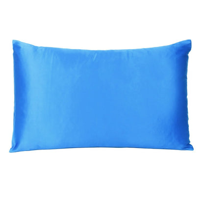 Blue Satin And Satin King Pillowcase HomeRoots