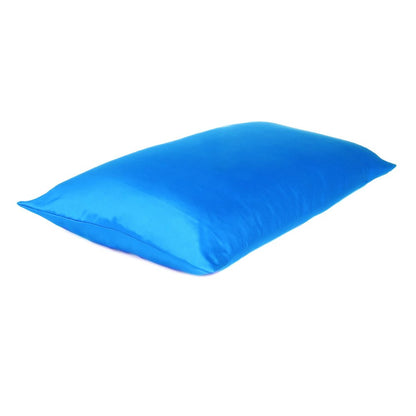 Blue Satin And Satin King Pillowcase HomeRoots