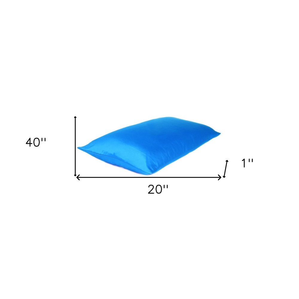 Blue Satin And Satin King Pillowcase HomeRoots