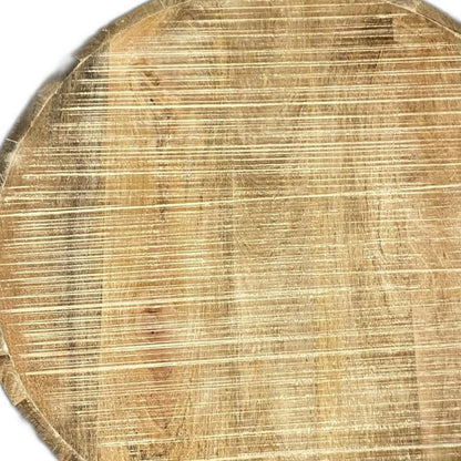 20" Natural Distressed Solid Wood Round Drum End Table HomeRoots