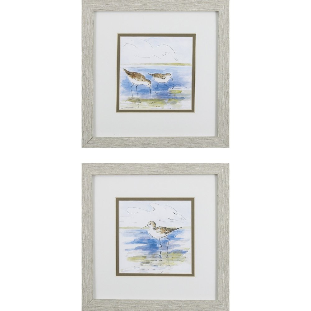 Set Of 2 Watercolor Shore Birds Framed Art — view 1