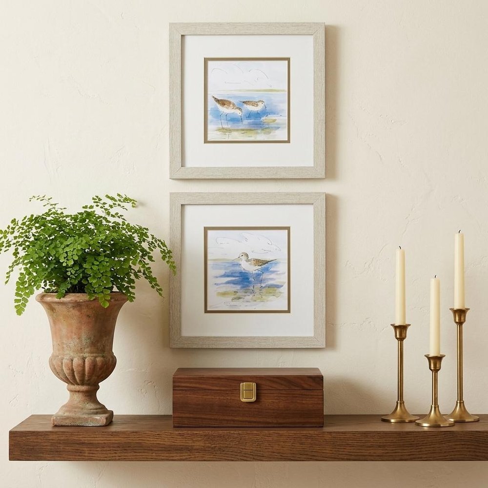 Set Of 2 Watercolor Shore Birds Framed Art — view 5