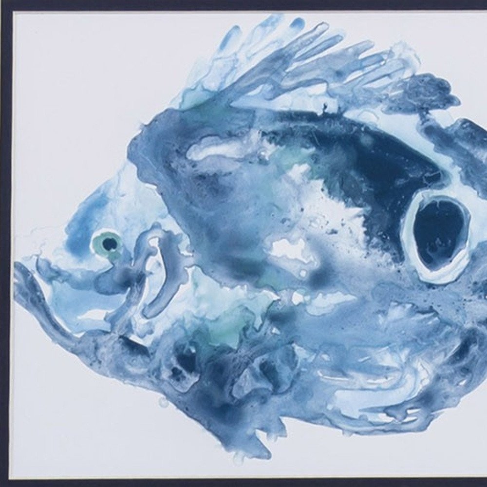 Set of Two 14" X 16" Blue Fish Wall Decor — view 3