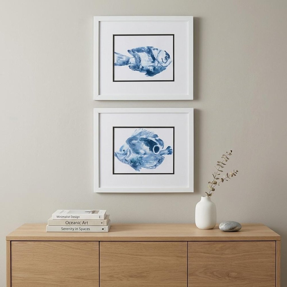Set of Two 14" X 16" Blue Fish Wall Decor — view 5