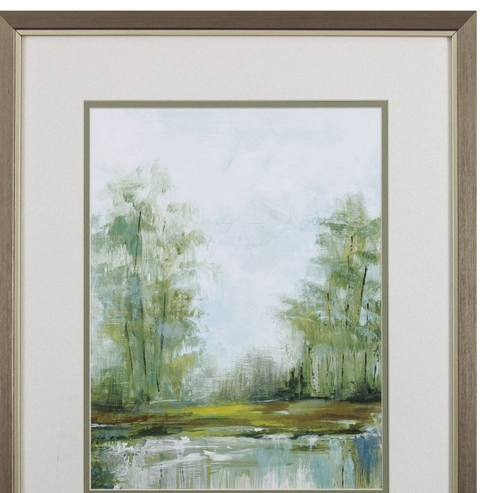 Set of Two Green Forest Landscapes Framed Wall Art — view 2