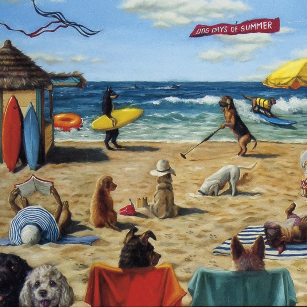 9" X 11" Dog Days Of Summer Black Framed Beach Wall Art — view 3