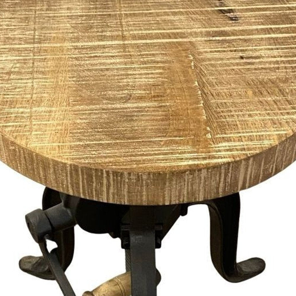 Brown and Black Solid Wood Backless Counter Height Bar Chair HomeRoots
