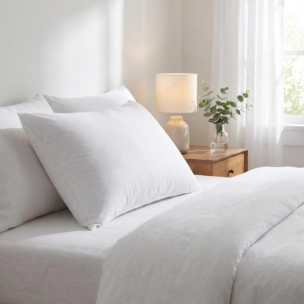 Lux Sateen Down Alternative Queen Size Firm Pillow HomeRoots