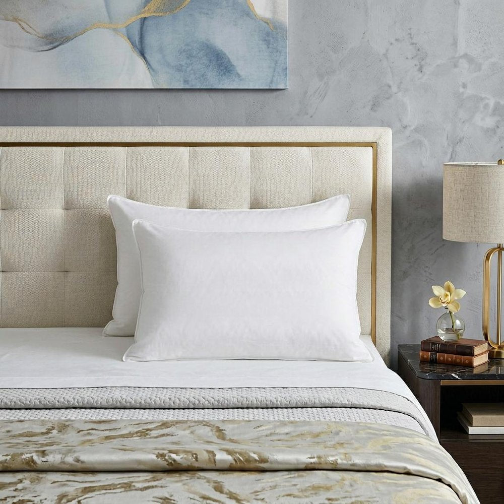 Set of Two Down Alternative Firm Queen Size Bed Pillows HomeRoots