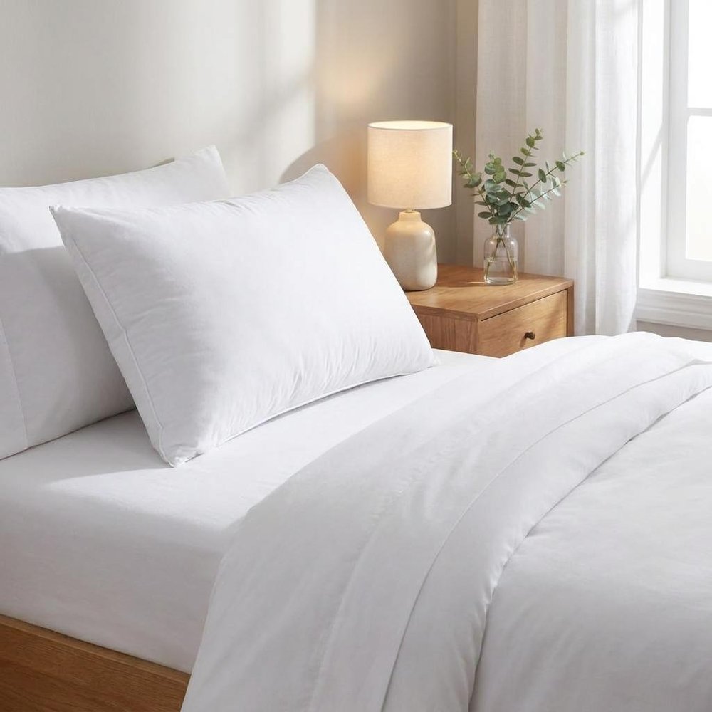 Premium Lux Siberian Down Queen Size Medium Pillow HomeRoots