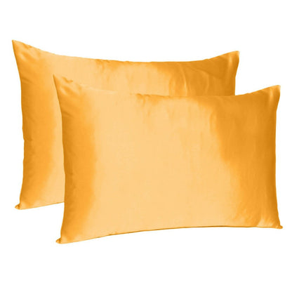 Set of Two Apricot Silk Satin HomeRoots