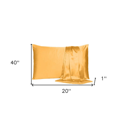 Set of Two Apricot Silk Satin HomeRoots