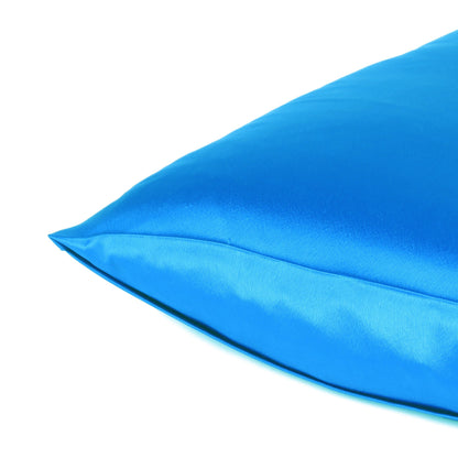 Blue Dreamy Set Of 2 Silky Satin King Pillowcases